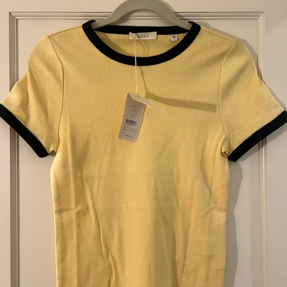 Boden Yellow T-Shirt with Black Trim